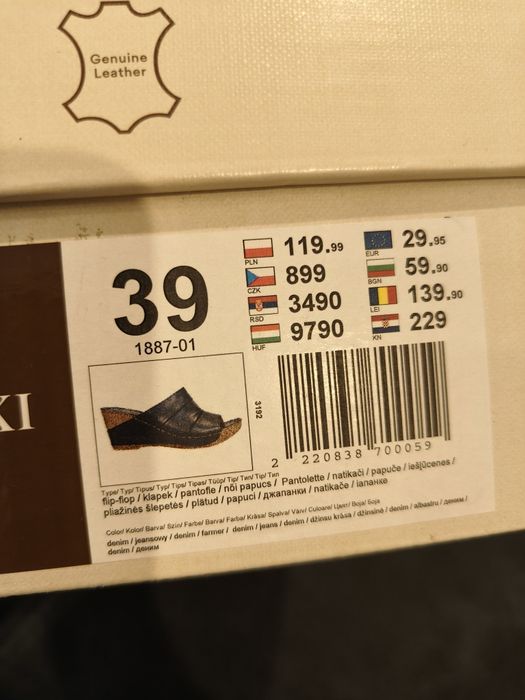 Klapki Lasocki 39 denim jeansy idealne