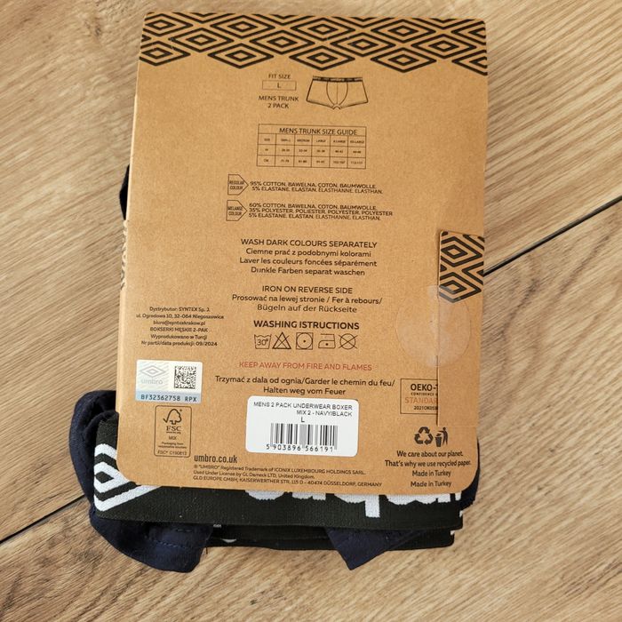 Bokserki męskie r.L UMBRO 2pak