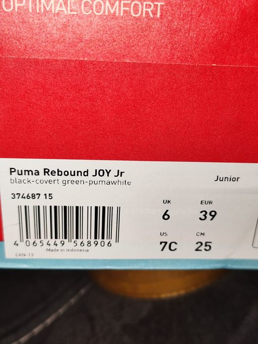 Śliczne Sneakersy Puma rebound joy rozmiar 39