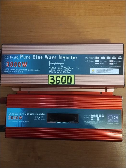 Інвертора 12,24 - 220 v.3000w.Сінус.