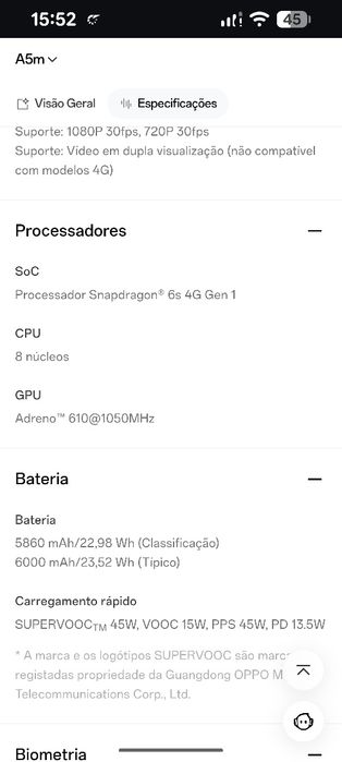 Lindíssimo OPPOA5M Estado novo