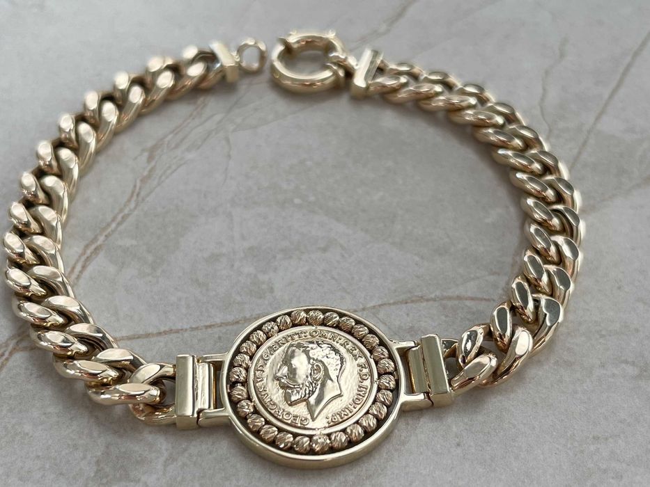 Bransoletka złota Moneta Gruba Pancerka Polecam !