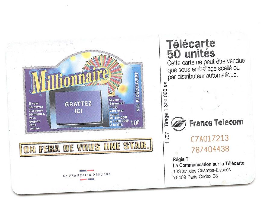 Milioner [francuska karta telefoniczna]