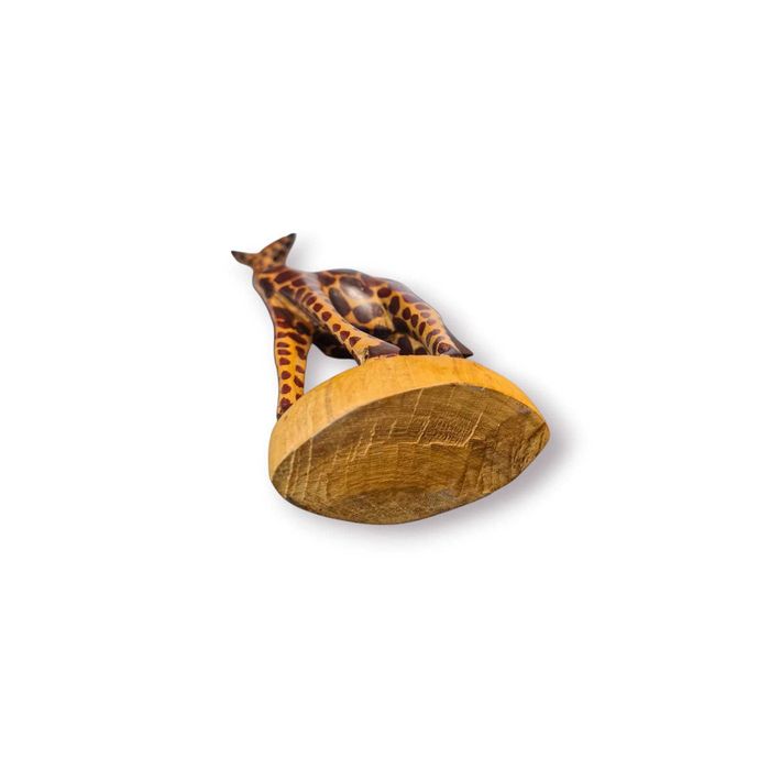 Escultura Decorativa Girafa Madeira – Pintada à Mão | 31 cm