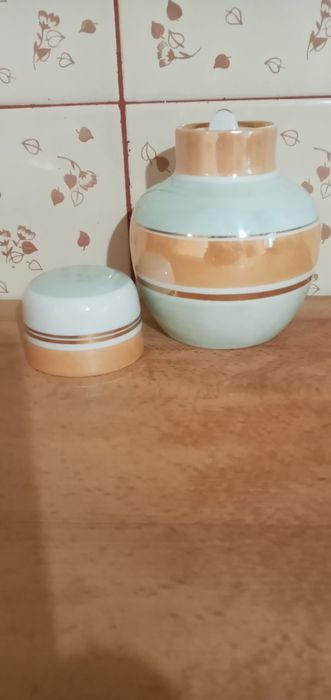 Чайница фарфор Дулево СССР перламутр люстр