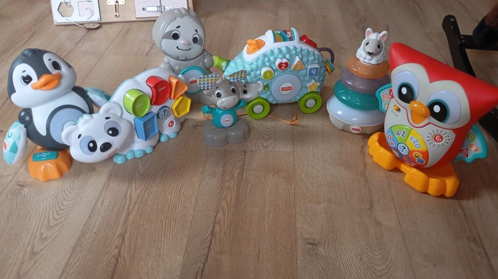 Linkimalsy Fisher-Price sowa Lama niedźwiedź łoś pingwin jeż leniwiec