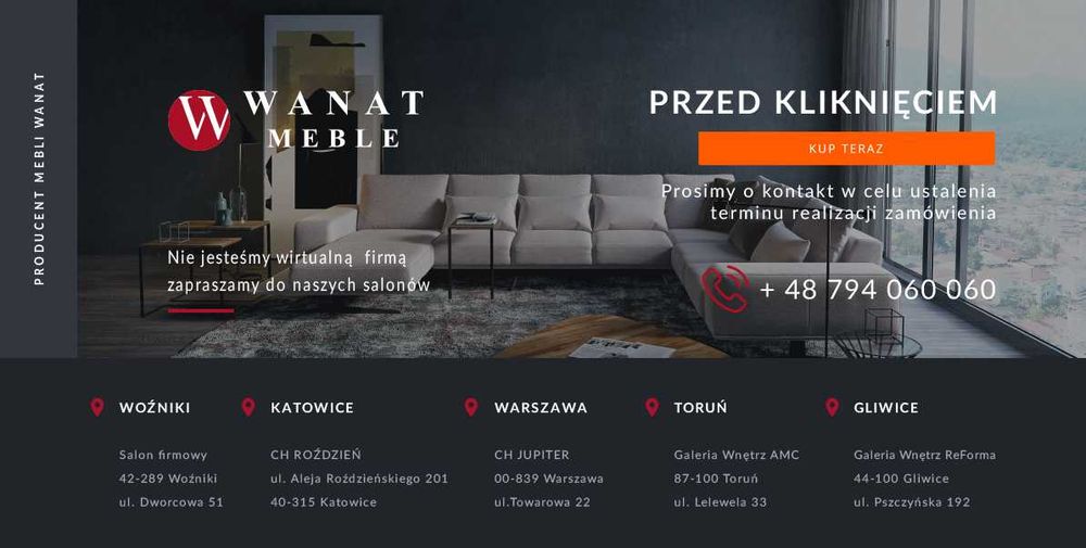 Narożnik + Sofa Skóra Producent Meble Wanat