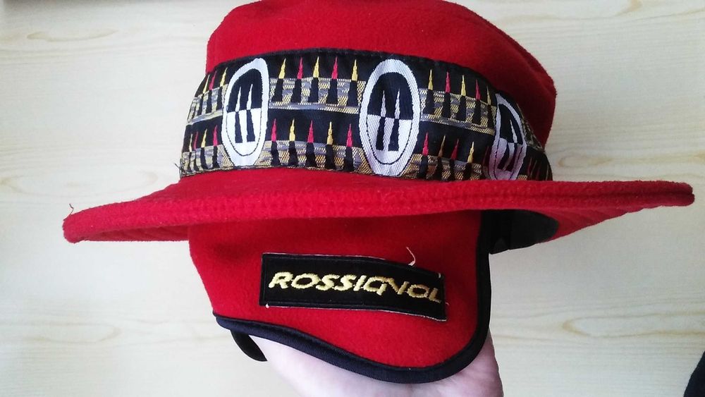 Kapelusz / czapka, ROSSIGNOL Francja, czerwona, na podróż, rozm S, wind stopper