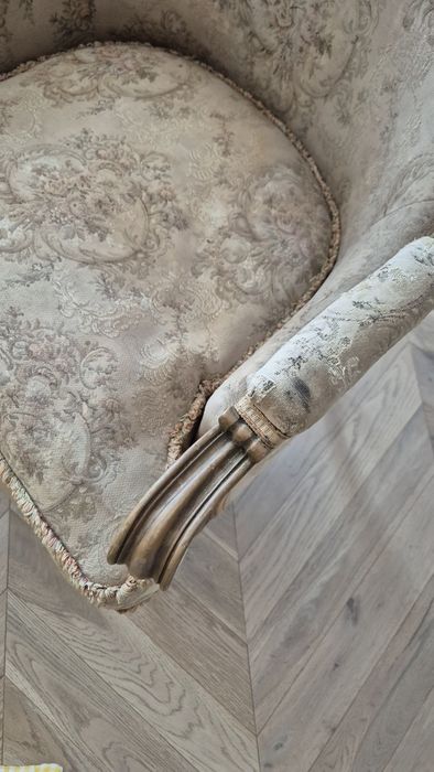 Fotel berżera francuska, stylowy, 'ludwik', retro fotel stary