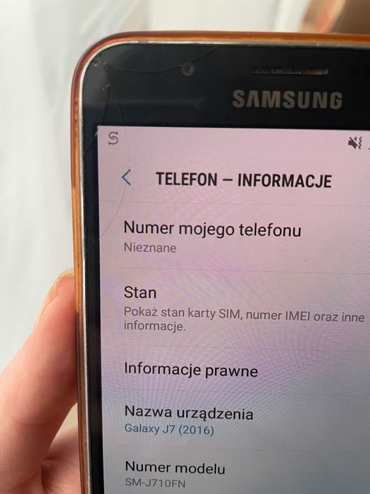 Samsung Galaxy J7 (2016) - sprawny, bez blokady, pęknięta szybka