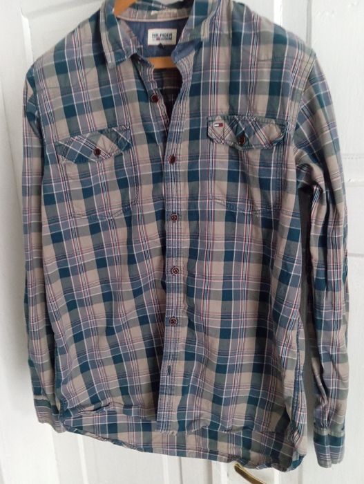 Koszula męska w kratkę marki Hilfiger Denim r. XL