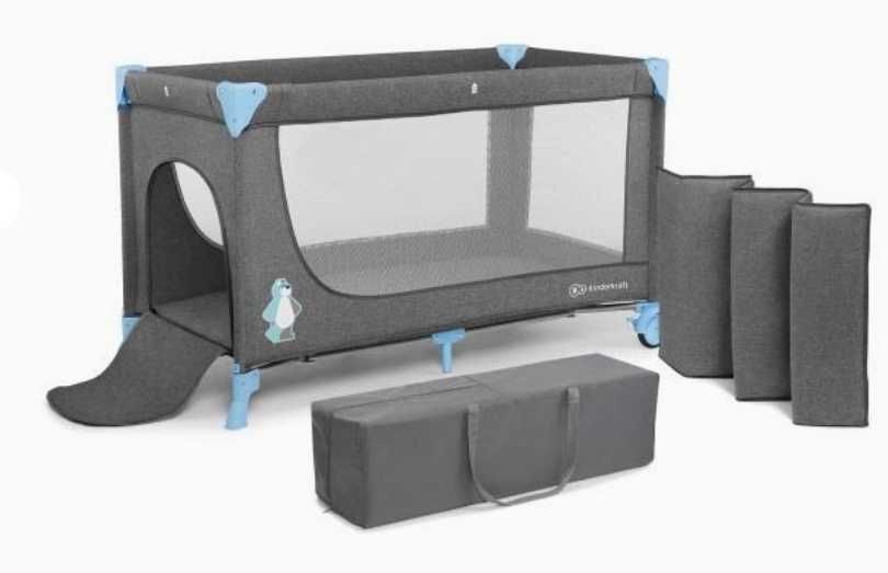 Berço de viagem JOY cinzento-azul- parque infantil da marca KINDERKRAFT