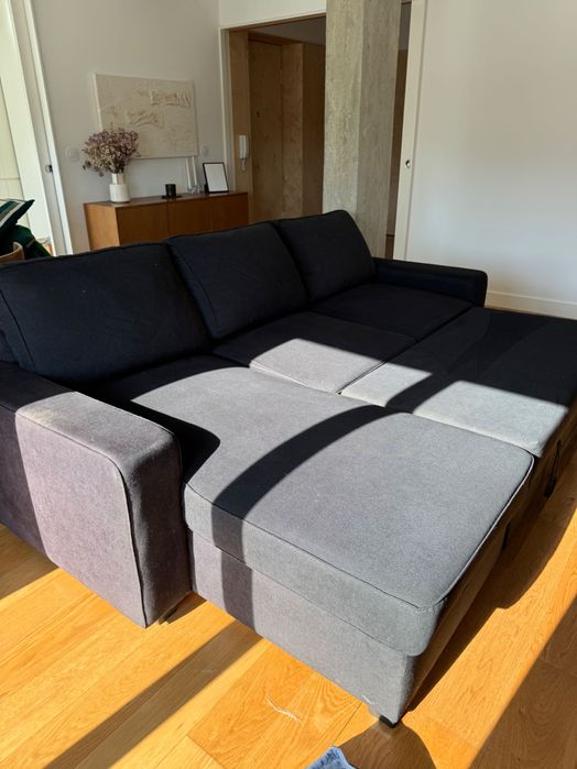 Sofá cama com chaise longue Gato Preto