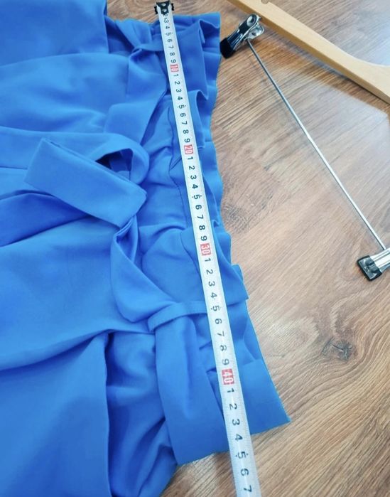 Garnitur damski marynarka żakiet spodnie elegancki Adika 52 niebieski