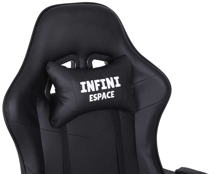 Fotel Gamingowy z podnóżkiem INFINI ESPACE Black