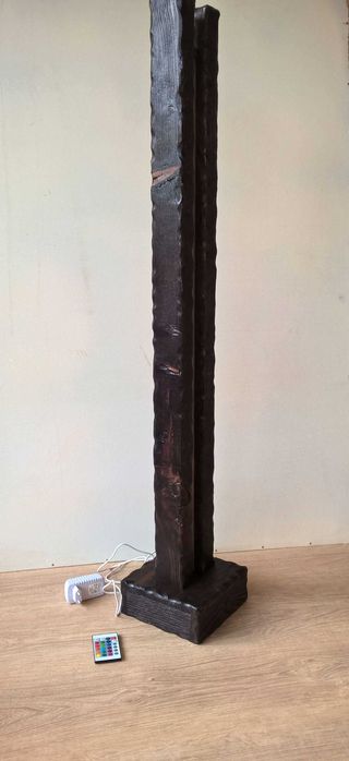 Lampa led rgb rustykalna stojąca na pilota