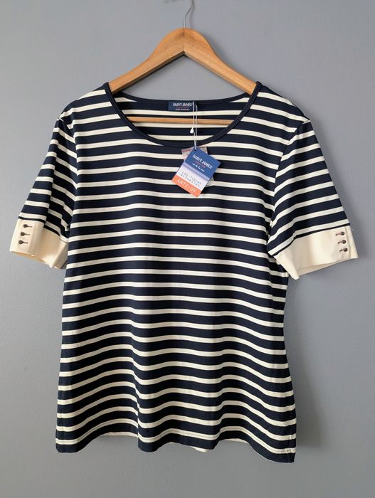 Saint James damski t-shirt marynistyczny z ochroną UV 40/42