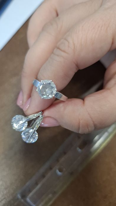 Срібло набір сережки та каблучка, ланцюжок,  кулони