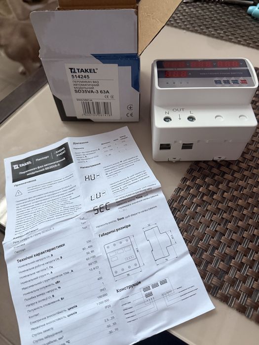 Реле вибору фаз Takel SD35VA-3 63A