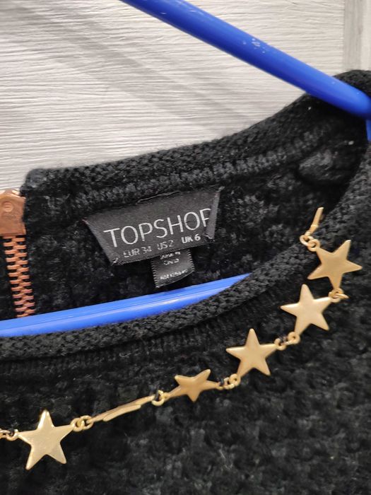 Sukienka czarna oraz jodełka Reserved i topshop s