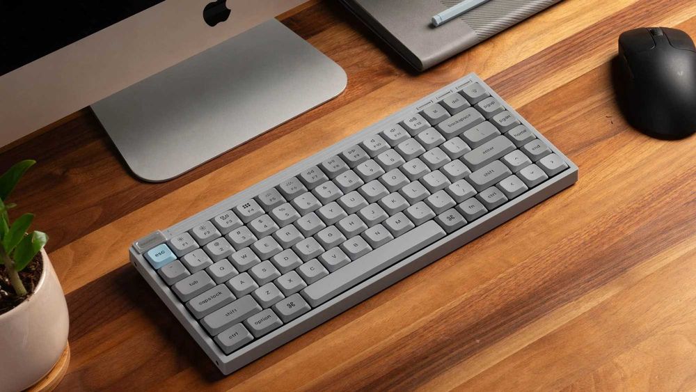 Keychron J9 Ultra 8K Бездротова низькопрофільна механічна клавіатура, Grey,  Red POM Switch