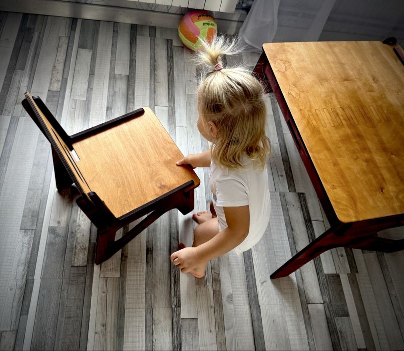 Stolik 100% drewniany z krzesłem, dzieciecy (nie hdf/mdf/czy wiórowa)
