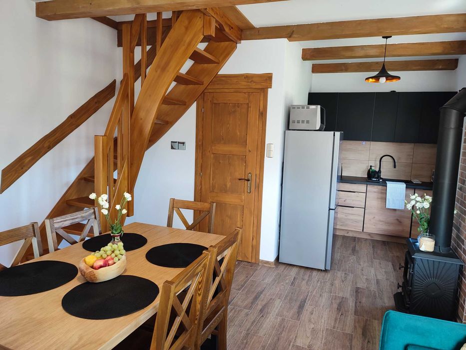 Domek pod Żukowem, kominek, Bieszczady, Widok na góry,Ustrzyki, Solina