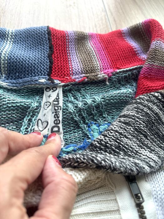 Narzutka patchworkowa sweter Desigual XL