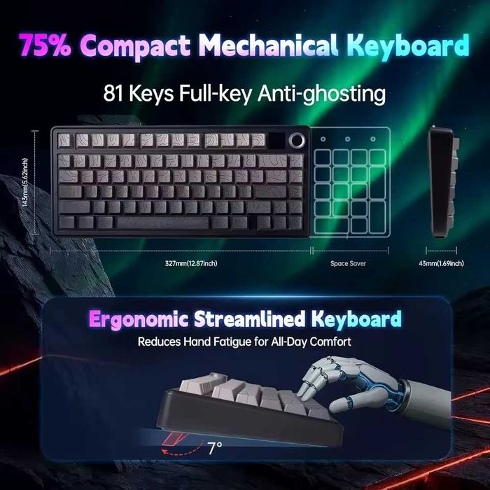 ‼️Aula F75 MAX Black Contour Line механичекская клавиатура‼️Гарантия‼️