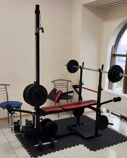 Лавка Скамья жима жиму штанги W-0020 з тягою стійками партою Лава