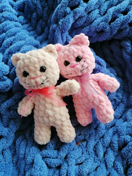 Іграшка котик, кошечка мягкая игрушка, вязаный котенок, киця, мишка