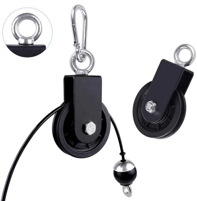 WYCIĄG Górny Dolny ZESTAW Bloczek stalowa linka SZNUR