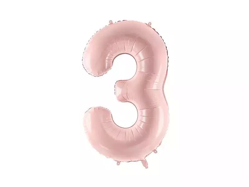 Balon foliowy 3 jasny różowy 72cm. Nowy Produkt