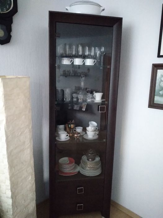 Witryna z szybą , 3 szklane półki