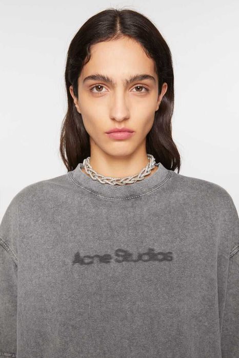 Футболка Acne Studios Blurred Logo T-Shirt Faded Grey