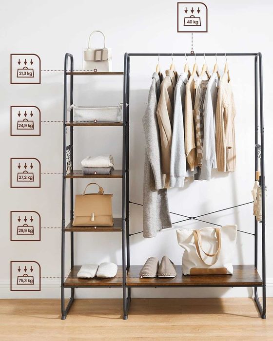 Cabide bengaleiro sapateira em madeira rústica 160 x 120 x 45 cm  NOVO