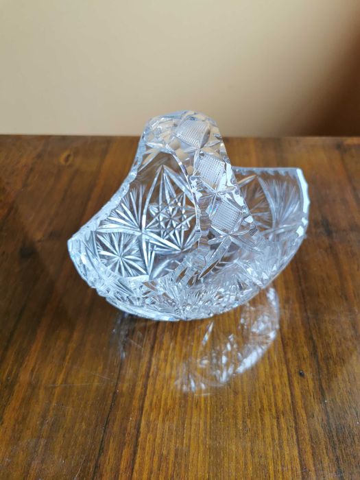 Kryształowy koszyk PRL kryształ vintage