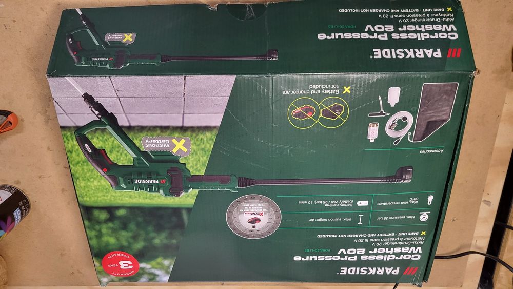 Myjka Parkside Cordless Pressure Washer 20v