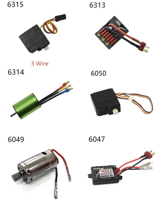 Запчастини для RC машинок SG116 / SCY 16101 / JJRC Q130 та інших моделей 1:16