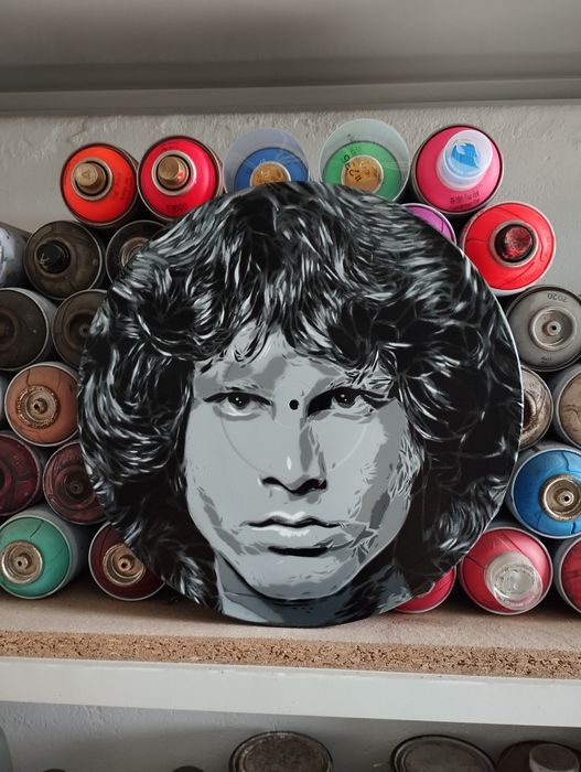 David Bowie pintura em disco de vinil