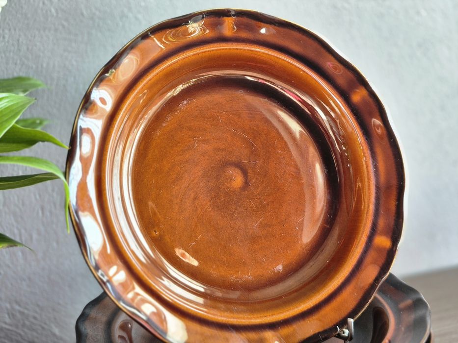 Talerze głębokie obiadowe Pruszków 6 szt  porcelit PRL