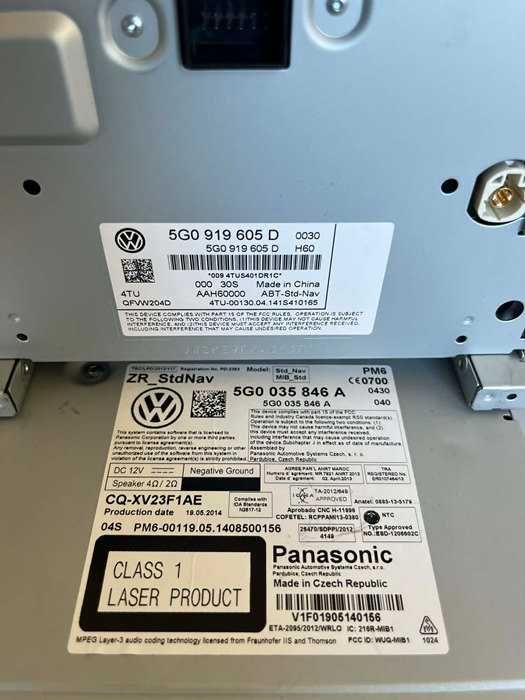 Radio, Panel/Ekran, Czytnik CD/Nawigacja VW GOLF VII 2014