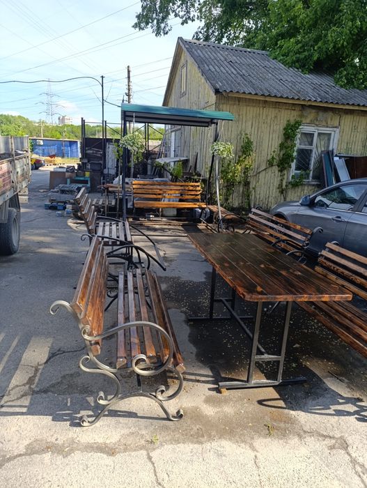 стол лавочка садовая