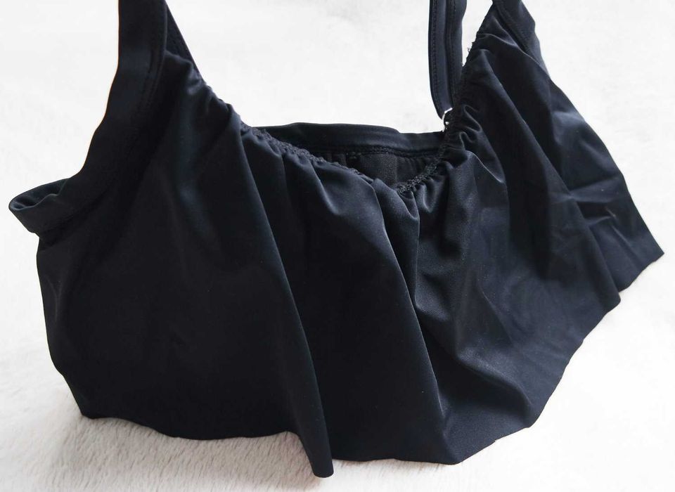 Strój kąpielowy dwuczęściowy bonprix NOWY 42 czarny falbana bikini