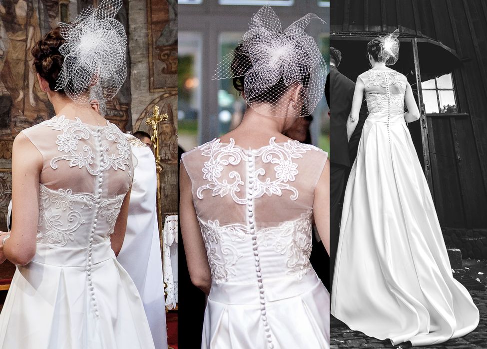 Suknia Ślubna Ecru; rozmiar 38/40