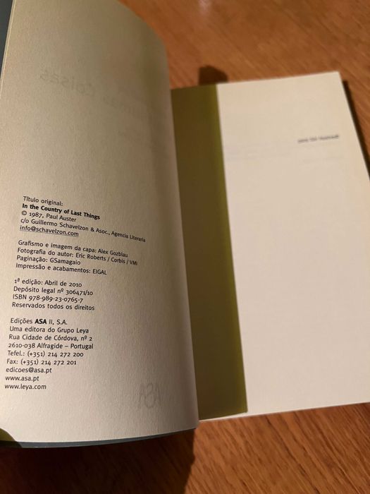 No País das Últimas Coisas       PAUL AUSTER