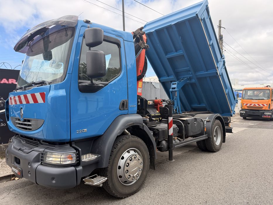 RENAULT MIDLUM Grua Palfinger PK7501 Basculante 220cv Apenas 306.000km ###OPORTUNIDADE###