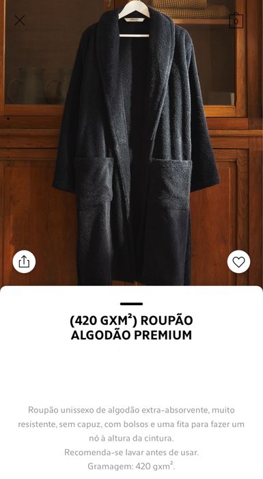 (420 GXM2) Roupão Algodão Premium Zara Home NOVO