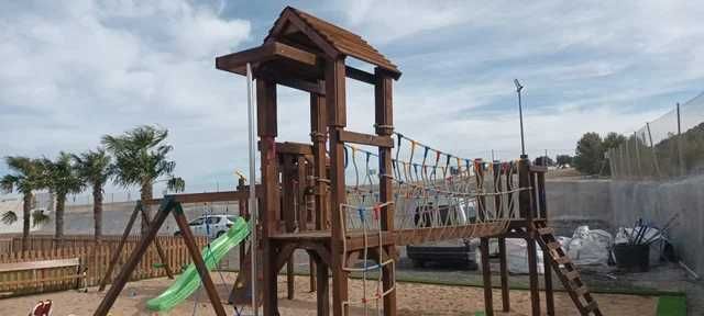 PARQUE INFANTIL PONTES SUSPENSAS ESCORREGA BALOIÇOS, BOMBERO, CASINHA