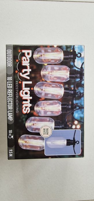 Girlanda LED Party Lights 9,5m - 10 żarówek, ciepła biel